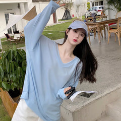 Haerin Baby Blue V-Neck Tee