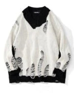 Bangchan Distressed V-Neck Sweater