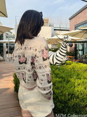 Winter Floral Crop Cardigan