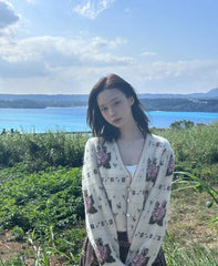 Winter Floral Crop Cardigan