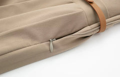 Ruka Beige Pleated Belted Skirt