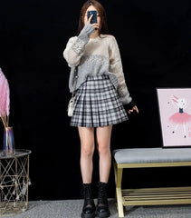 Giselle Plaid Pleated School Girl Skirt