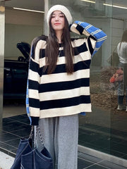 Black Blue Two Tone Striped Sweater | Jimin – BTS
