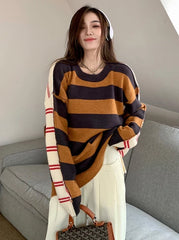 Jimin Two-Tone Striped Sweater