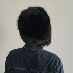 Jisung Black Fur Ski Hat