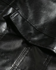 Yeonjun Faux Leather Biker Vest