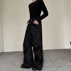 Kazuha Furry Casual Pants