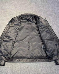 Suga Leather Snap-Button Jacket