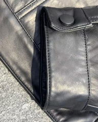 Suga Leather Snap-Button Jacket