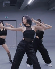 Ryujin Black Mesh Halter Bodysuit