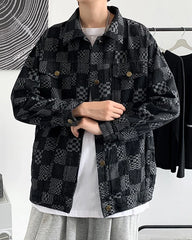 Jungkook Noir Checkered Denim Jacket