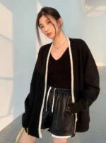 Ni-Ki Noir Open Knit Cardigan