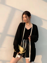 Ni-Ki Noir Open Knit Cardigan