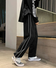 Jay Noir White-Trimmed Pants