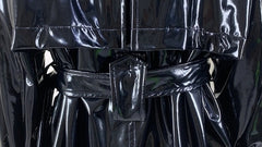 J-Hope Patent Faux Leather Trench Coat