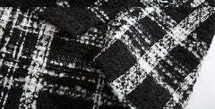Jimin Black Plaid Tweed Jacket