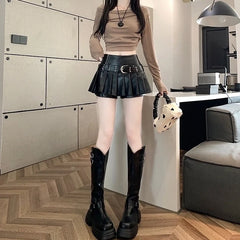Ruka Pleated Belted Skort