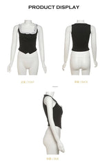 Jennie Ruffled Double-Breasted Vest