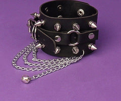 Chaeryeong Black Spiked Chain Bracelet