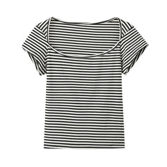 Yuna Striped Scoop-Neck Top