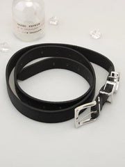 Haerin Noir Y-Heart Faux Leather Belt