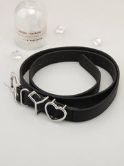 Haerin Noir Y-Heart Faux Leather Belt