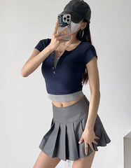 Ahyeon Blue Crop T-Shirt