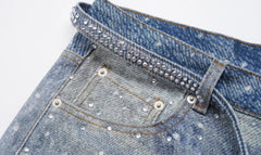 J-Hope Crystal-Studded Baggy Jeans