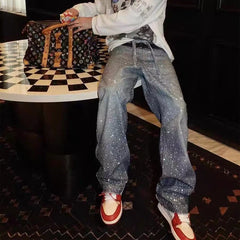 J-Hope Crystal-Studded Baggy Jeans