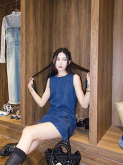Hyein Indigo Patchwork Denim Dress