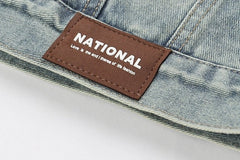 Jake Indigo Denim Jacket with Leather Collar