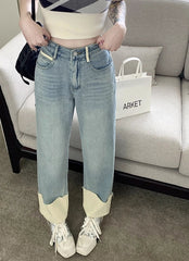 Jin Blue Folded-Hem Denim Jeans