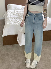 Jin Blue Folded-Hem Denim Jeans