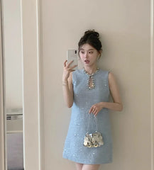 Rora Hollow Chest Tweed Dress