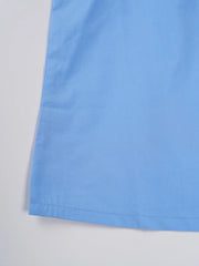 Minji Blue Gathered Off-Shoulder Top