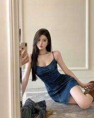 Hyein Indigo Patchwork Denim Dress