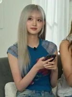 Gaeul Plaid Flower Graphic Top