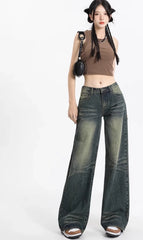Sunoo Indigo Pleat-Washed Jeans