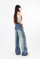 Chiquita Blue Drawstring Distressed Jeans
