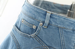 Ruka Ruffled Denim Skirt