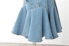 Ruka Ruffled Denim Skirt