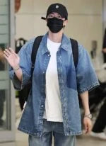 Jin Short-Sleeve Oversized Denim Shirt