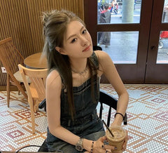 Wonhee Blue Denim Skirt Dress