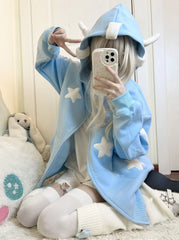 Hyein Blue Stars & Angel Hood Jacket