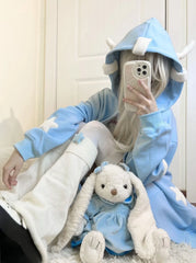 Hyein Blue Stars & Angel Hood Jacket