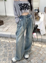 Yeji Indigo Suspender Denim Jeans