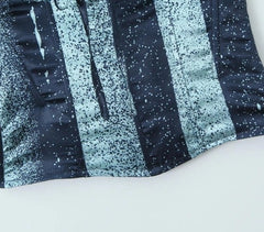 Chiquita Two-Tone Stripe Bustier Top