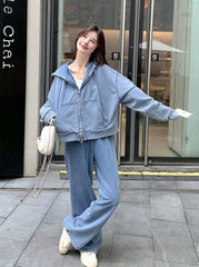 Giselle Washed Denim Jacket & Pants Set