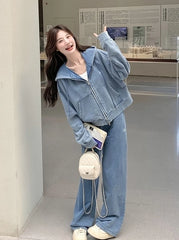 Giselle Washed Denim Jacket & Pants Set