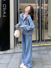 Giselle Washed Denim Jacket & Pants Set